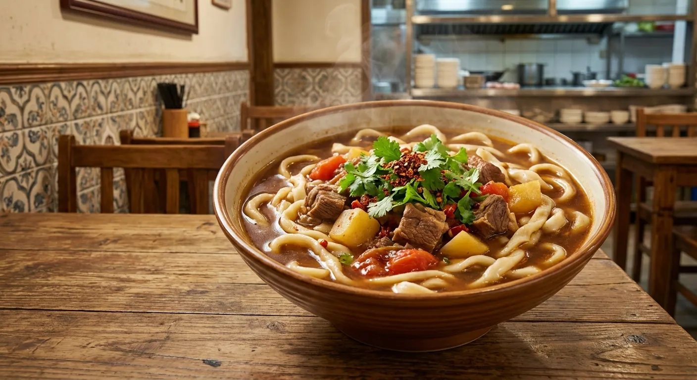 宁夏特色美食 — 烩羊肉搓面